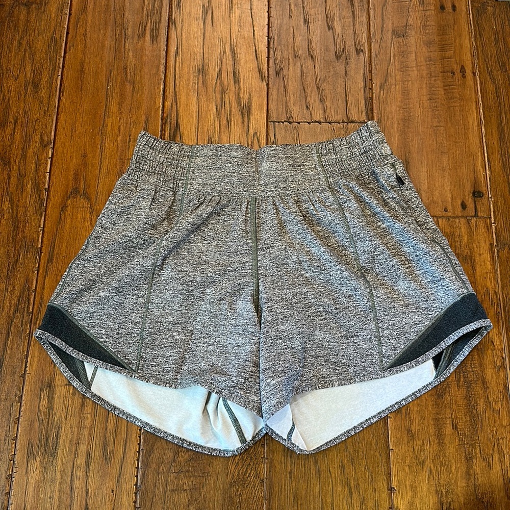 Gray Lululemon Hotty Hot High-rise Lined 4” Shorts
